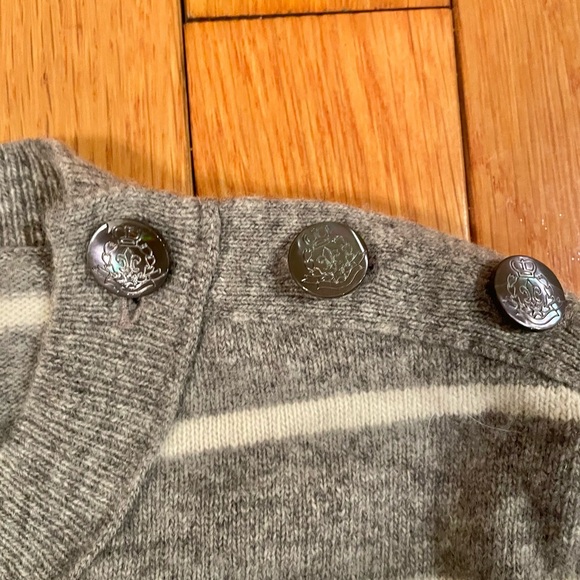 J. Crew Striped Wool/Cashmere Sweater with Crest Size Medium - Picture 5 of 9